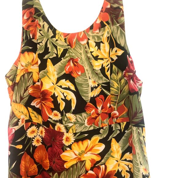 Sag Harbor Floral Maxi Vintage Sundress Button Up Zipper Back Plus Size 14 - Picture 4 of 9